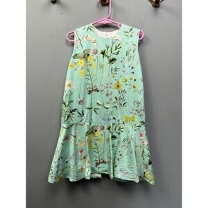 CZ by Carolina Zapf Dress Girls sizy 6Y Floral sleeveless lined Green